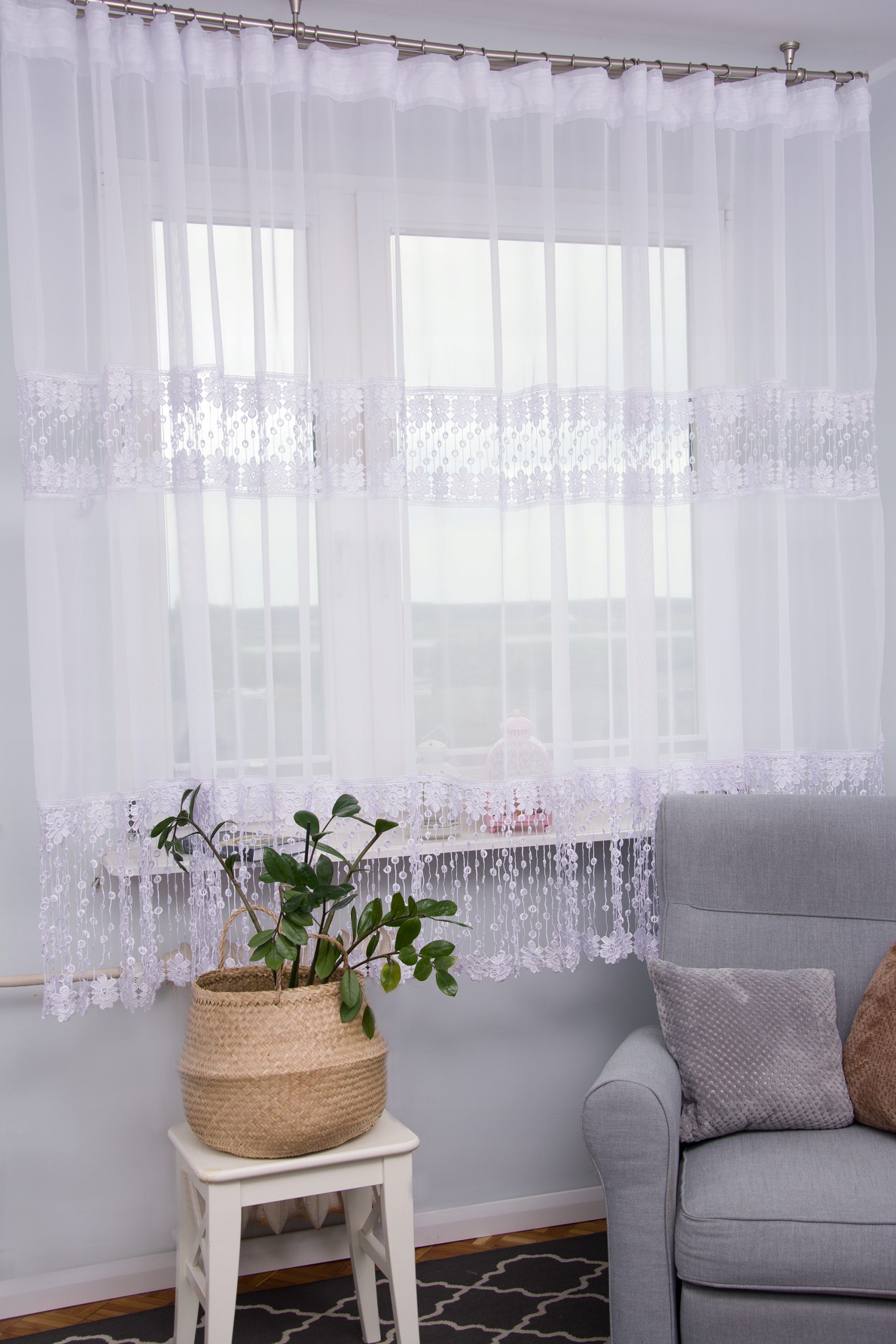 

Firana Gotowa 400X180 Woal Gipiura Podwójna