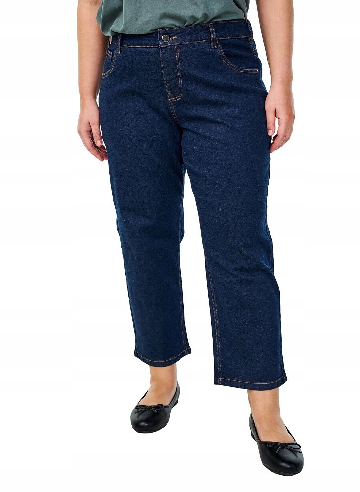 Plus Size Zizzi Tmavé Džíny Kalhoty Rovné Nohavice 996C 42