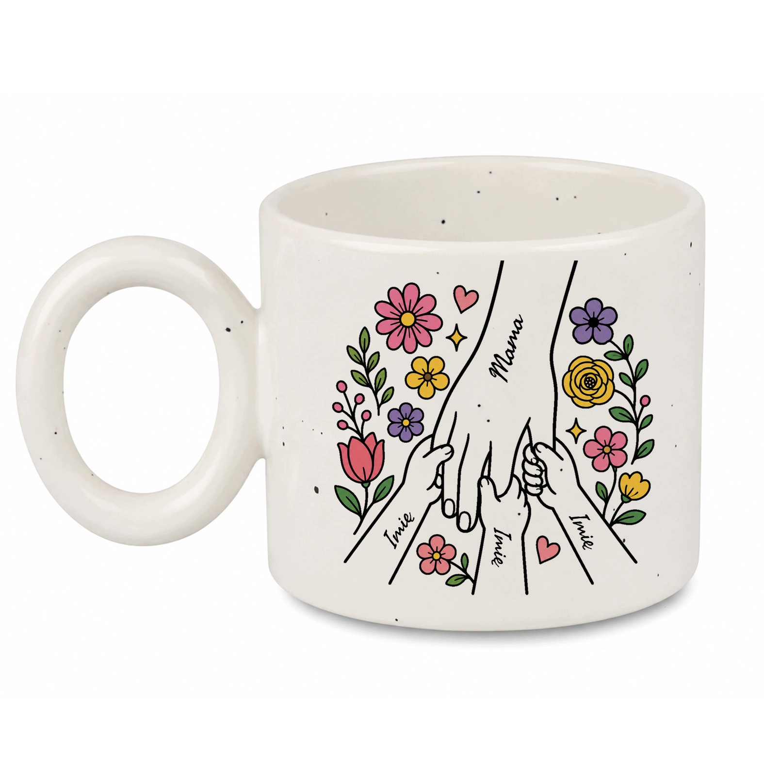 Kubek Personalizowany z imionami dla mamy i rodziny ceramiczny