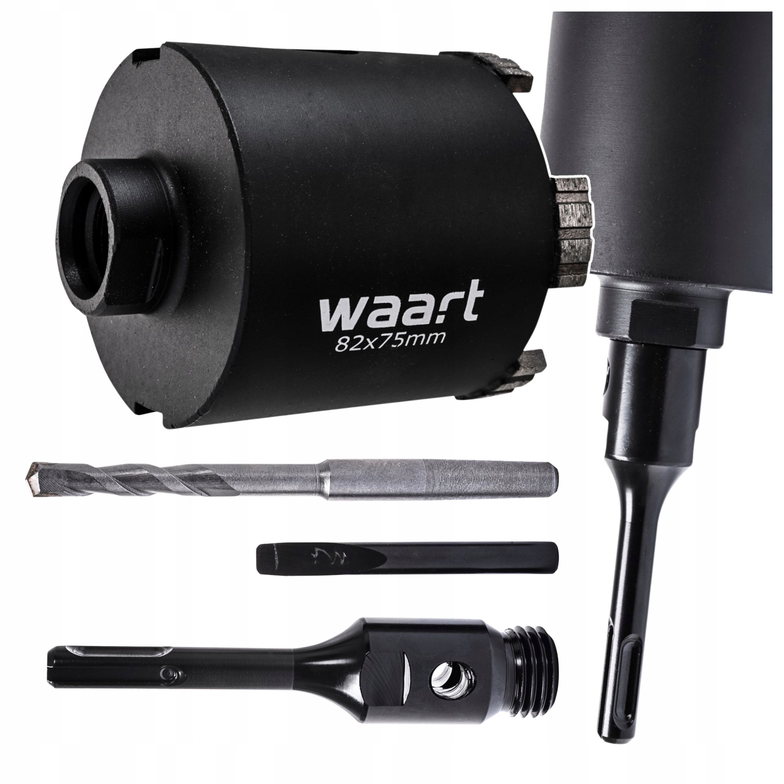 Zestaw Otwornica 82x75 mm M22 Segmentowa Do Betonu Diamentowa Adapter