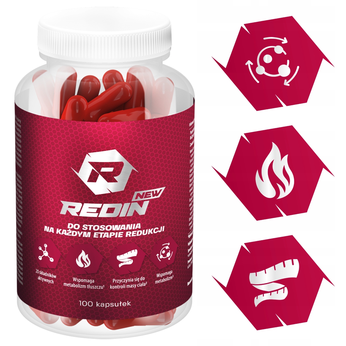 Сжигатель жира REDIN 100kaps. Легендарный-широкий состав, похудение