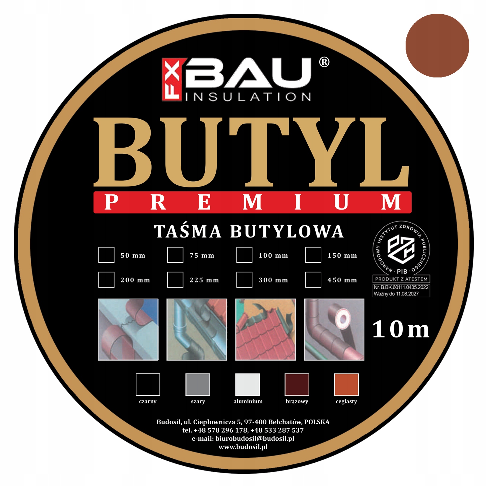 

Butyl BauFX Taśma butylowa Dekarska 300mm Cegła