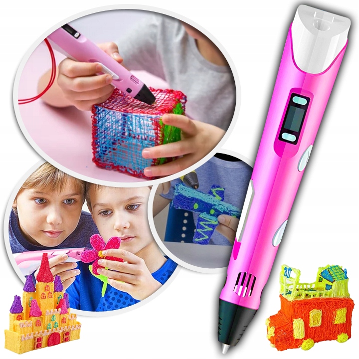 DŁUGOPIS 3D DLA DZIECI DRUKARKA 3D PEN WKŁADY 210 M PLA SZABLONY ZESTAW 6w1 Producent Inna