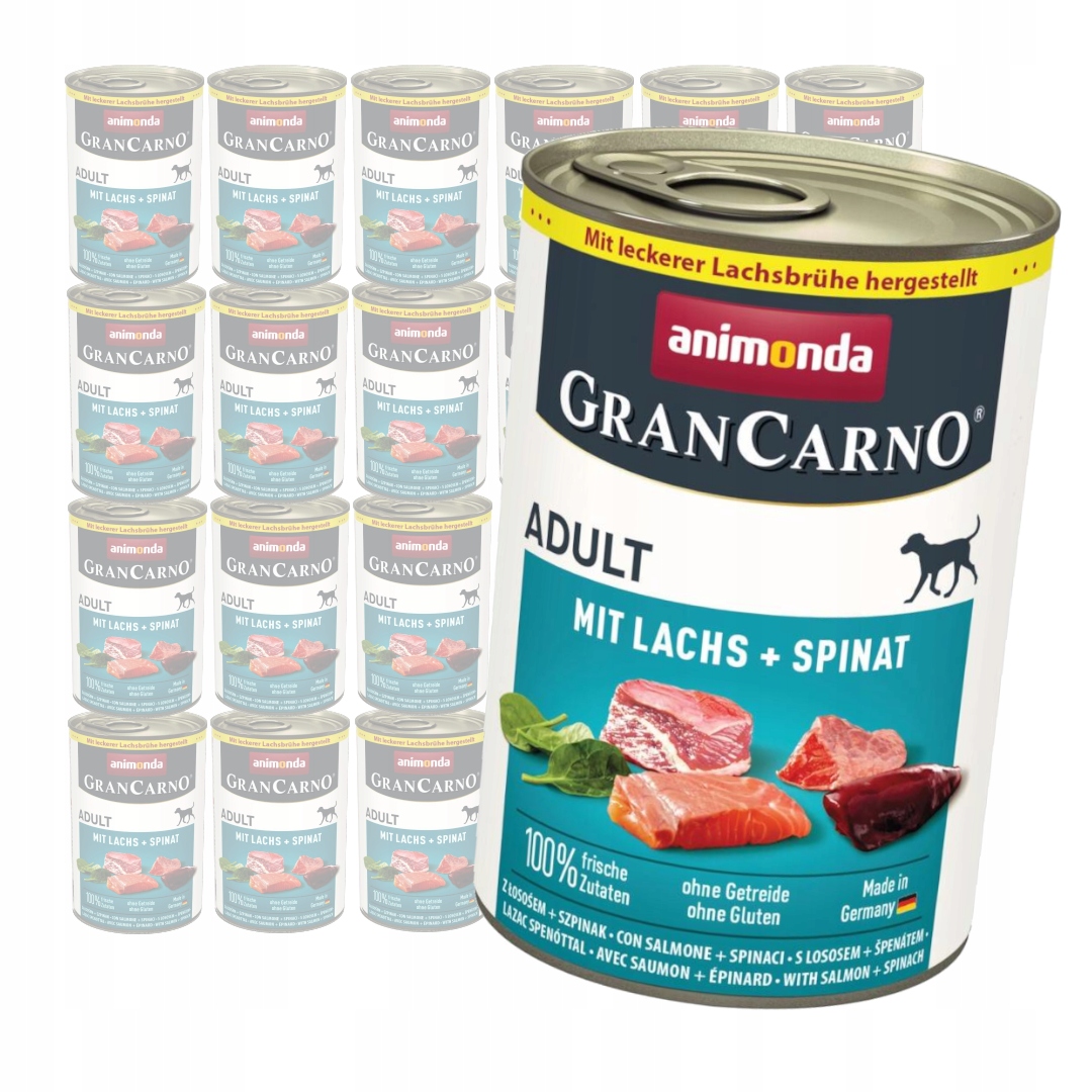 Levně Animonda GranCarno Adult 24x400g Vlhké Krmivo pro psy Losos se špenátem