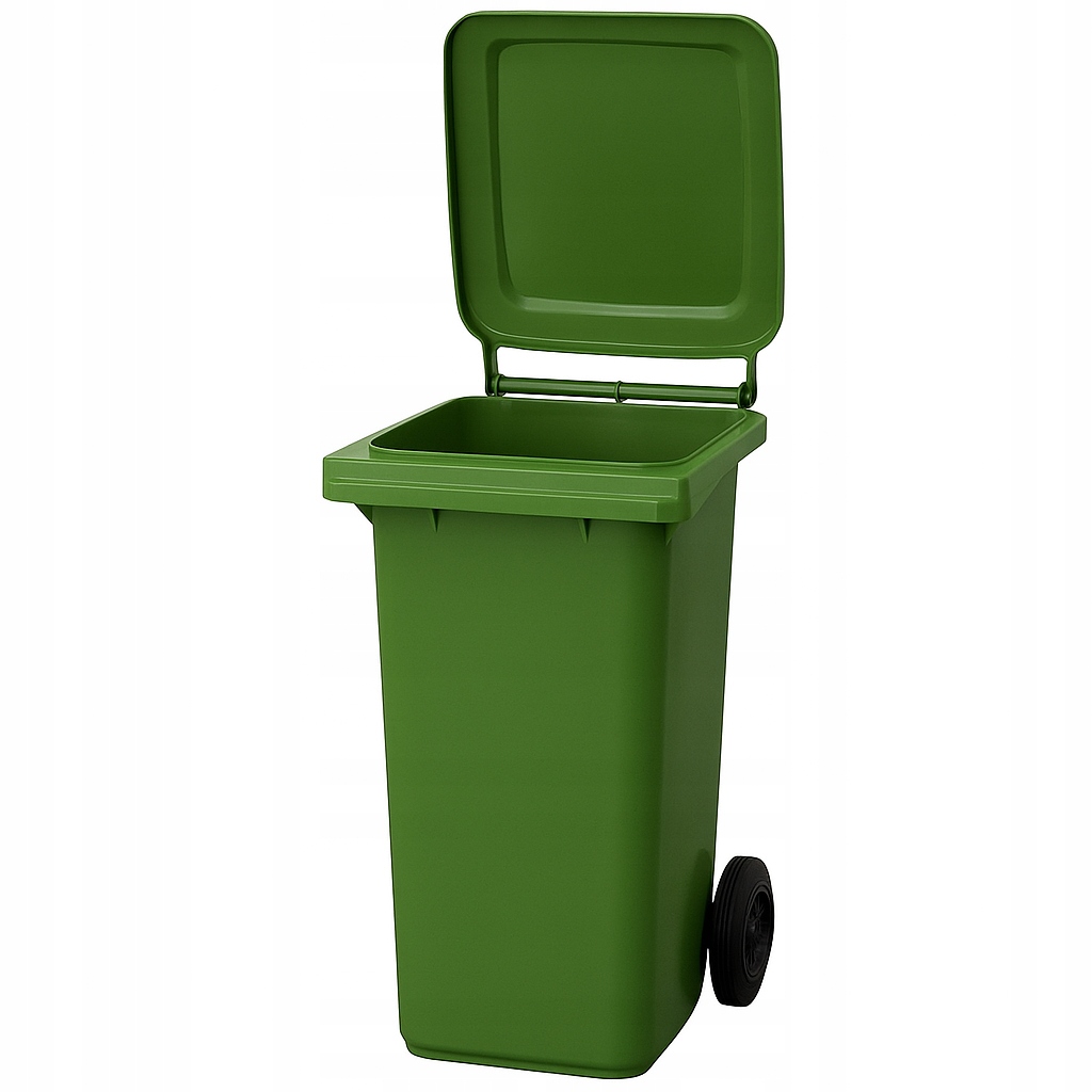Kosz kubeł pojemnik na odpady 120L zielony 100% polska produkcja Na Szkło