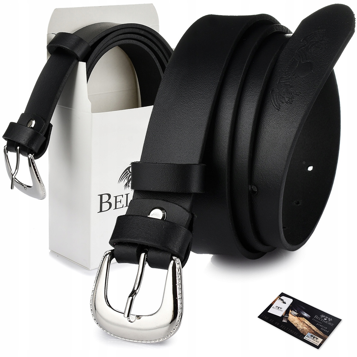 

Skórzany pasek damski do spodni sukienki Beltimore