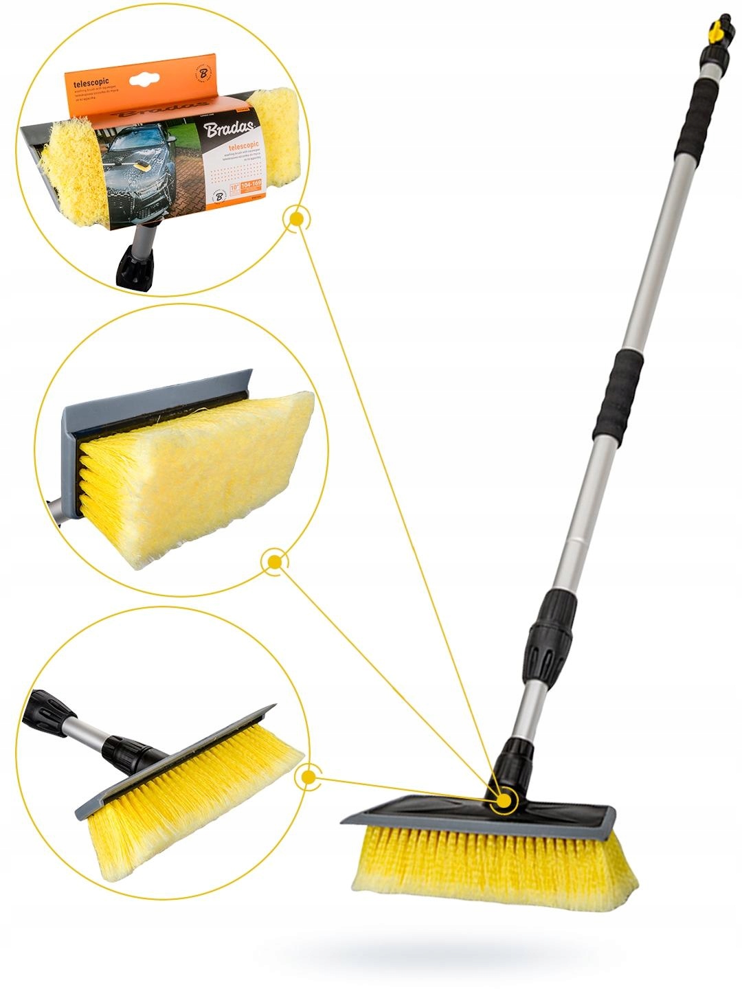 Kartáč na mytí teleskopická stěrka Bradas ESQ1641 104-169 Cm vodní ventil