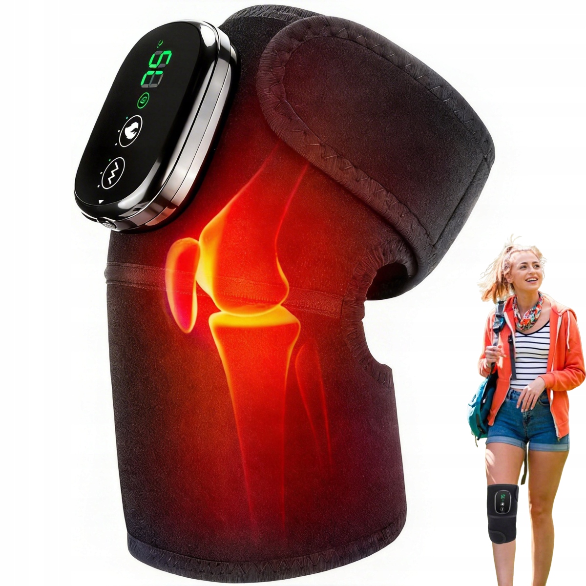 Masażer Kolana Łokcia Elektryczny Z Ogrzewaniem I Wibracjami Bezprzewodowy