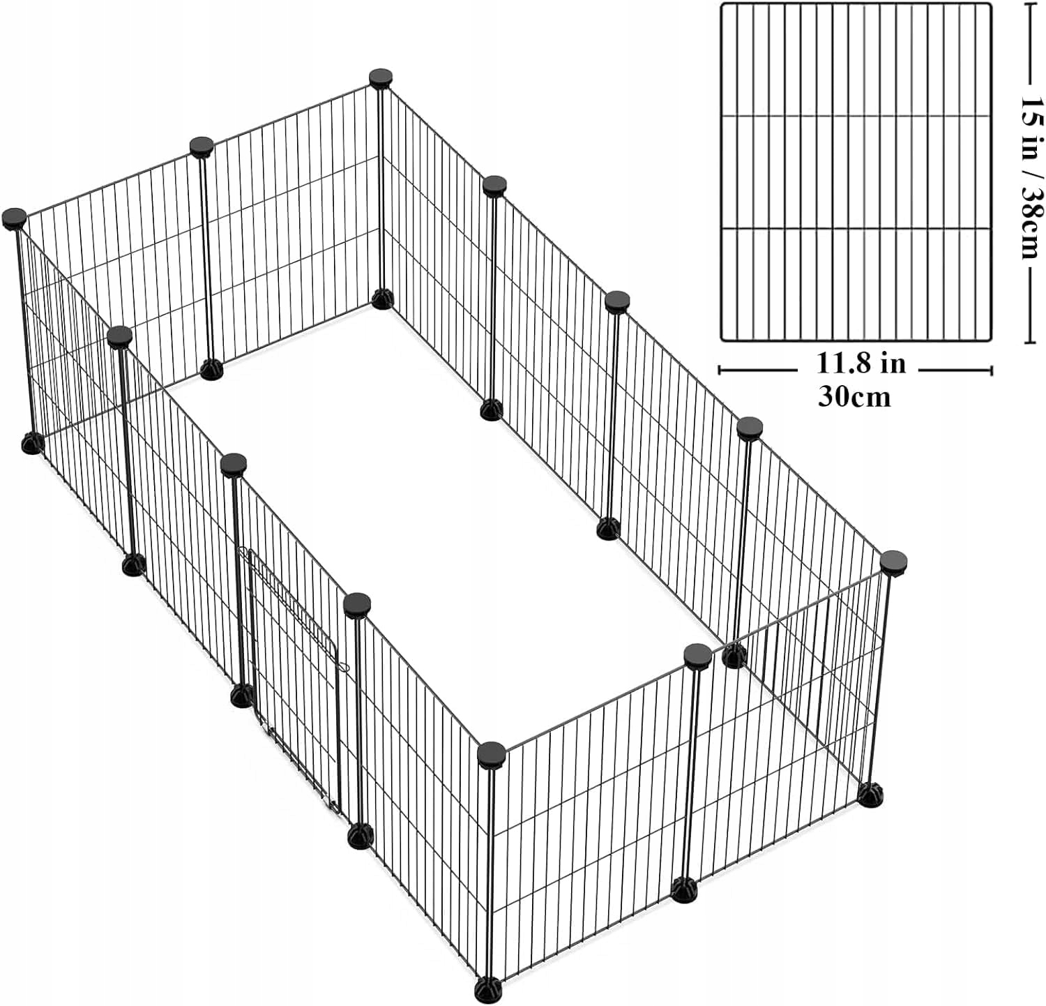 Levně Klec pro králíka malých zvířat s dvířky, 12 panelů, 30 x 38 cm, kovová