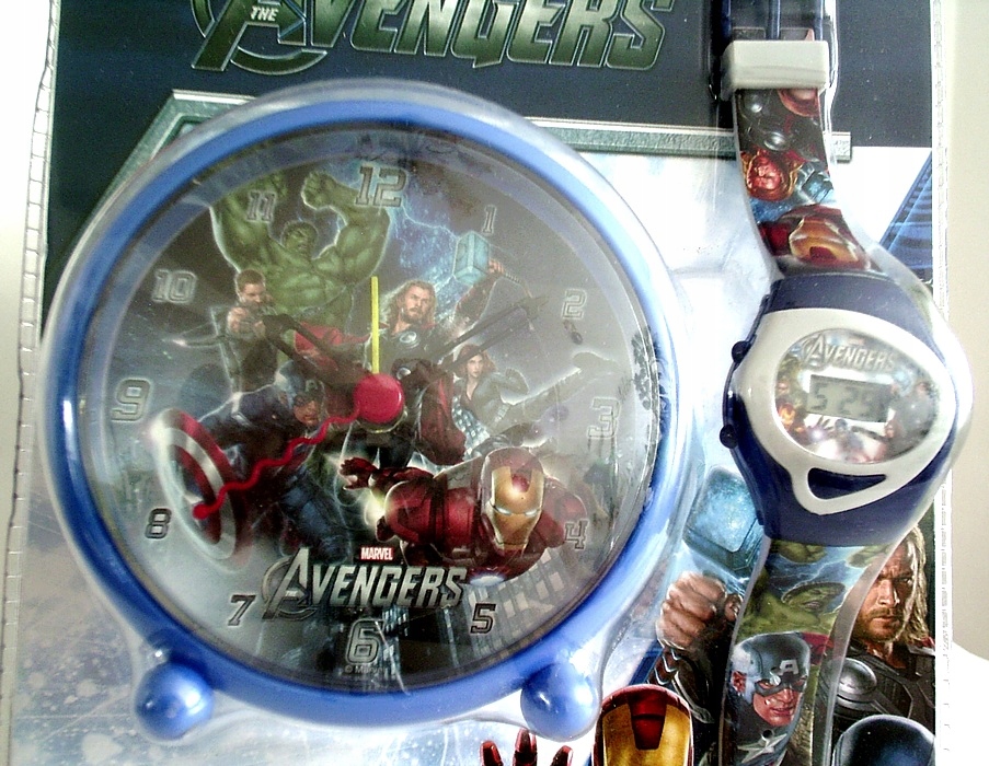 AVENGERS zegar budzik i zegarek na rękę Marka Marvel