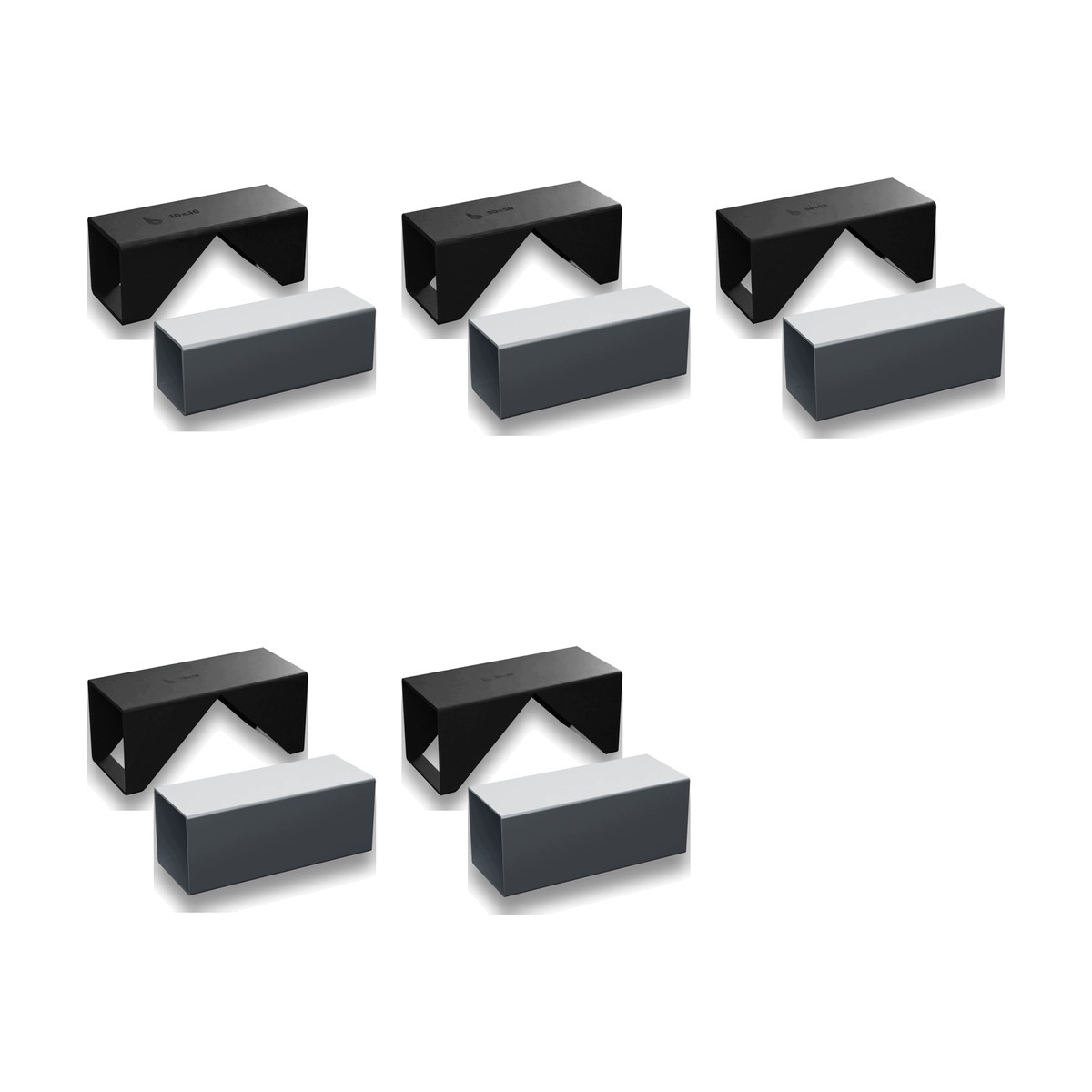 Sada 5 vzorníků ohýbání V pro profily 40x40–80x80 mm