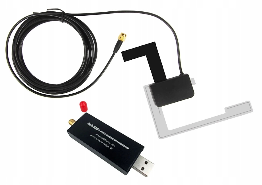 Dab+ vnútorná aktívna anténa A2124 s Usb
