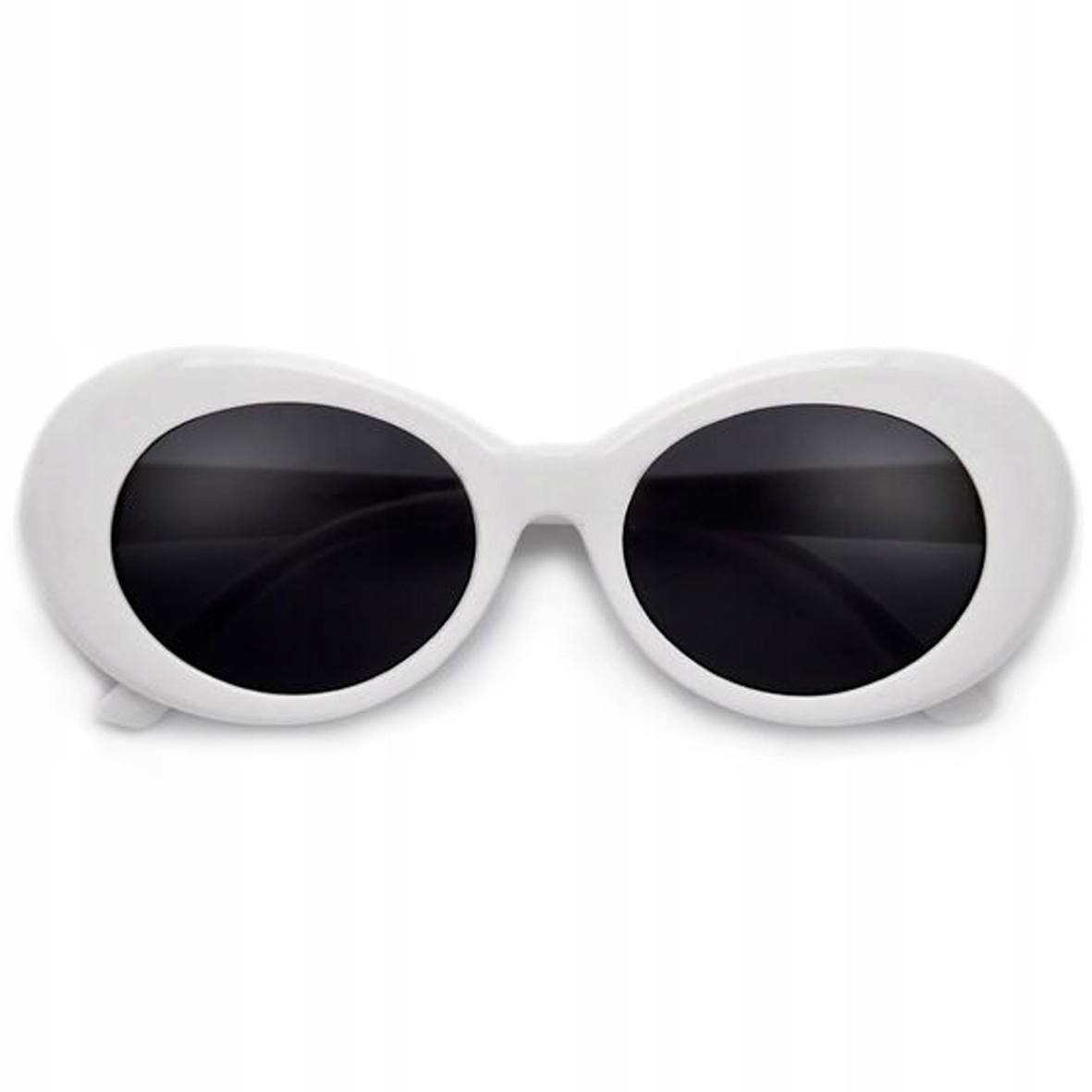 

okulary Kurt Białe Owalne Vintage Retro Uv 400