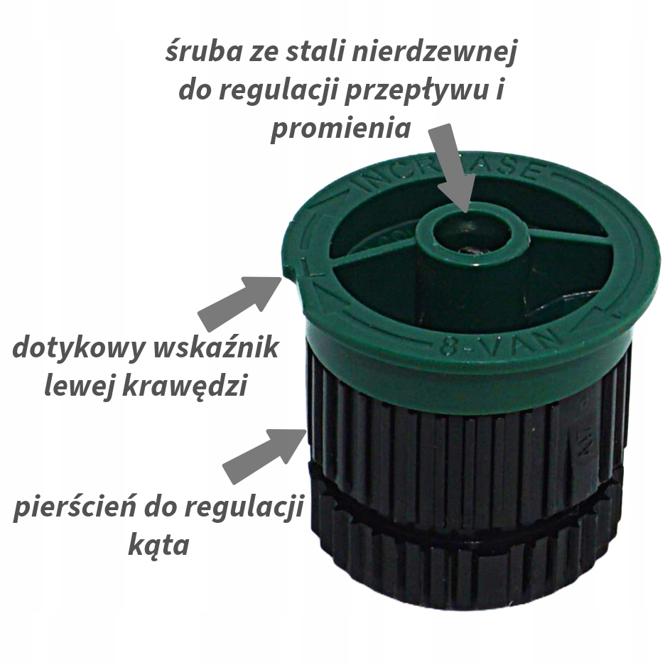 Rain Bird VAN 8 Dysza natryskowa z regulacją kąta, zasięg 1,8-2,4m Kod producenta 8VAN-RAIN BIRD