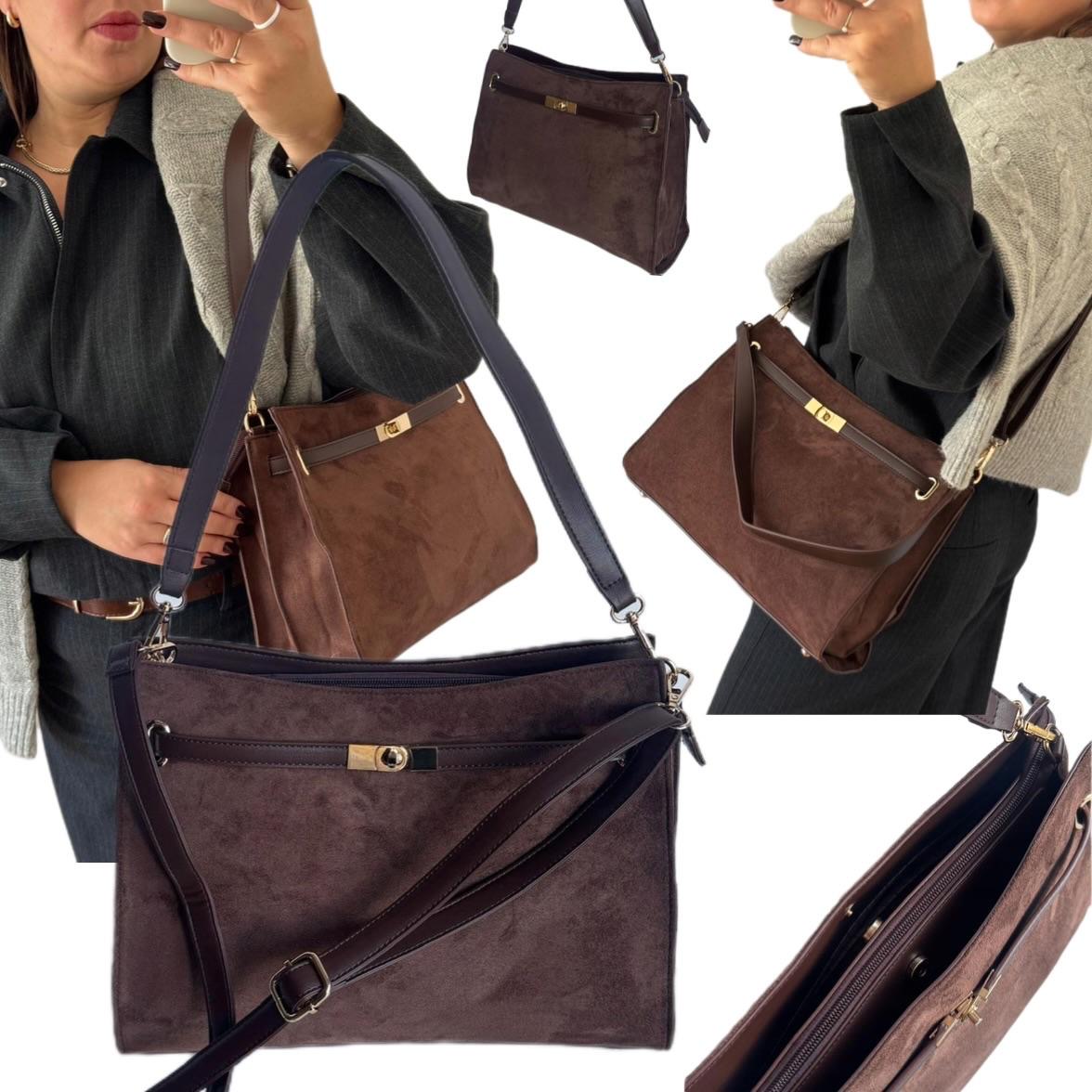 Dámská Dárek K Velikonoce Kabelka Přes Rameno Gallantry Semiš Hnědá