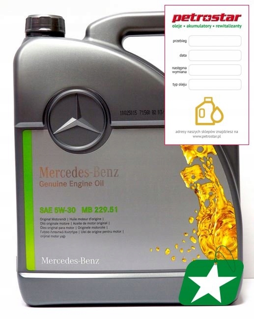 MERCEDES-BENZ ORYGINALNY 5W30 MB229.51 5L