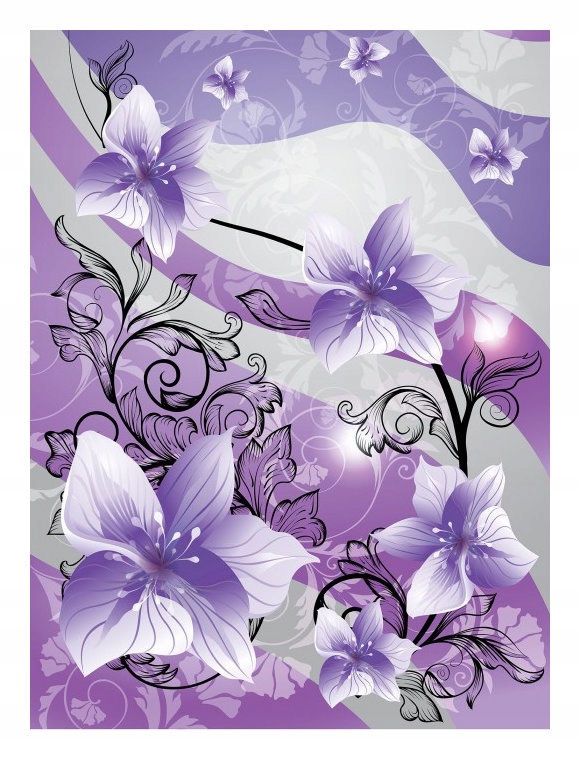 Fototapeta Fialové vinylové květy 184x254 Elegantní design lepidlo