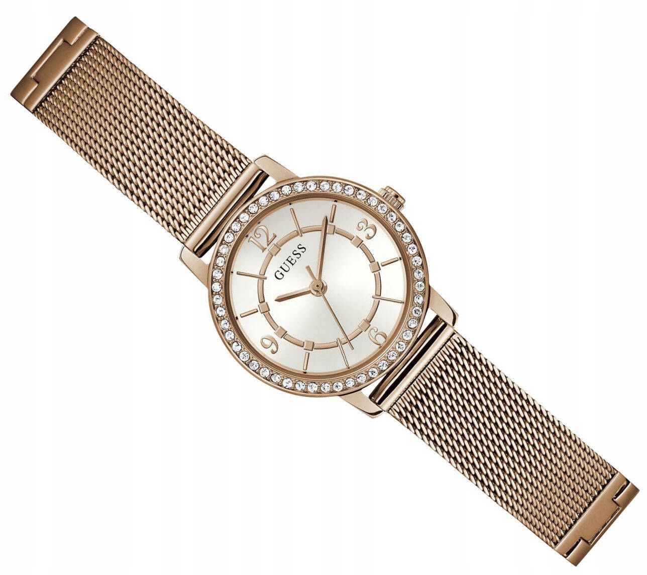 Dámské Elegantní Hodinky Guess S Melodiemi GW0534L3 30M Osázené Zirkony