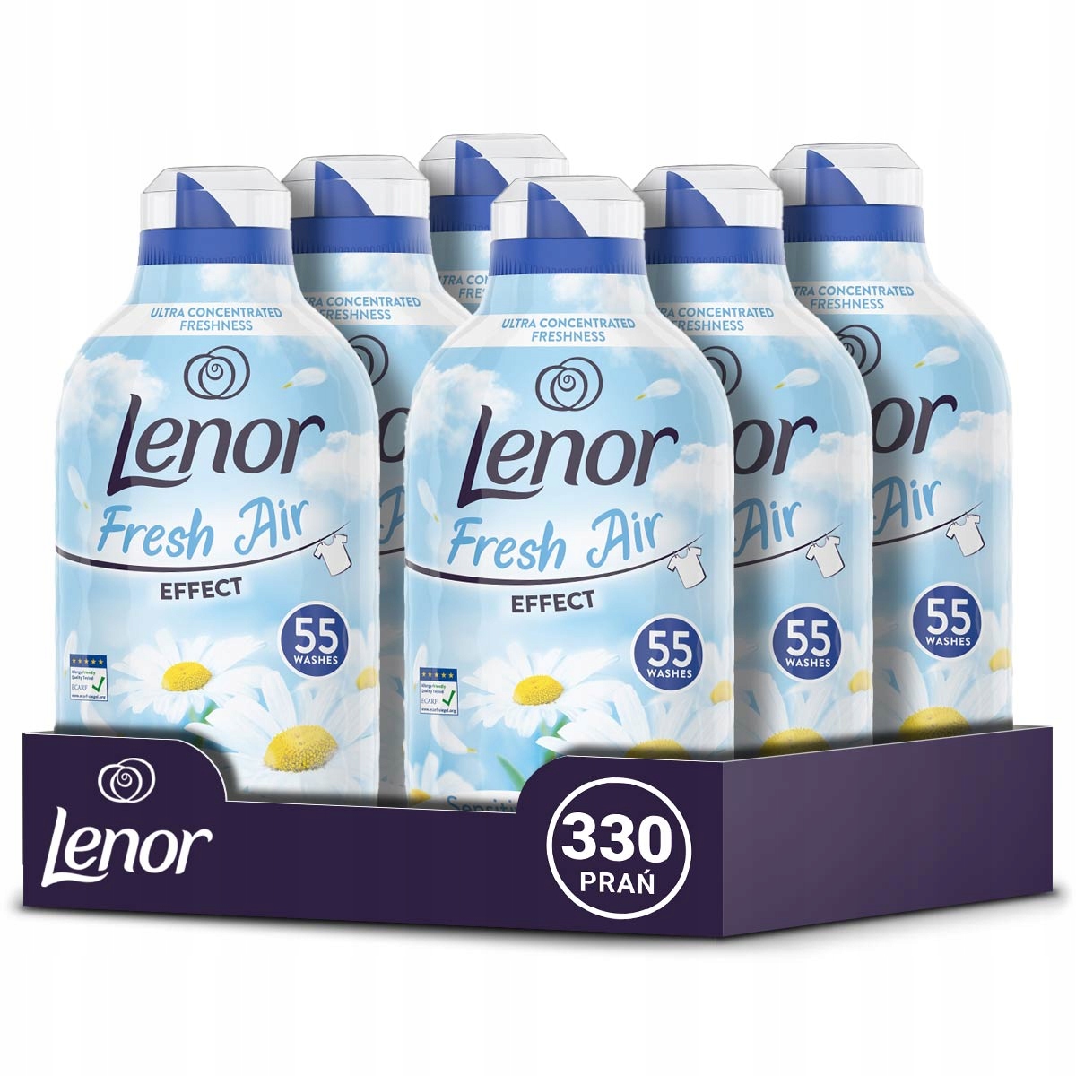 Lenor Fresh Air Sensitive hypoalergenní tekutá aviváž, 330 praní 6x770 ml