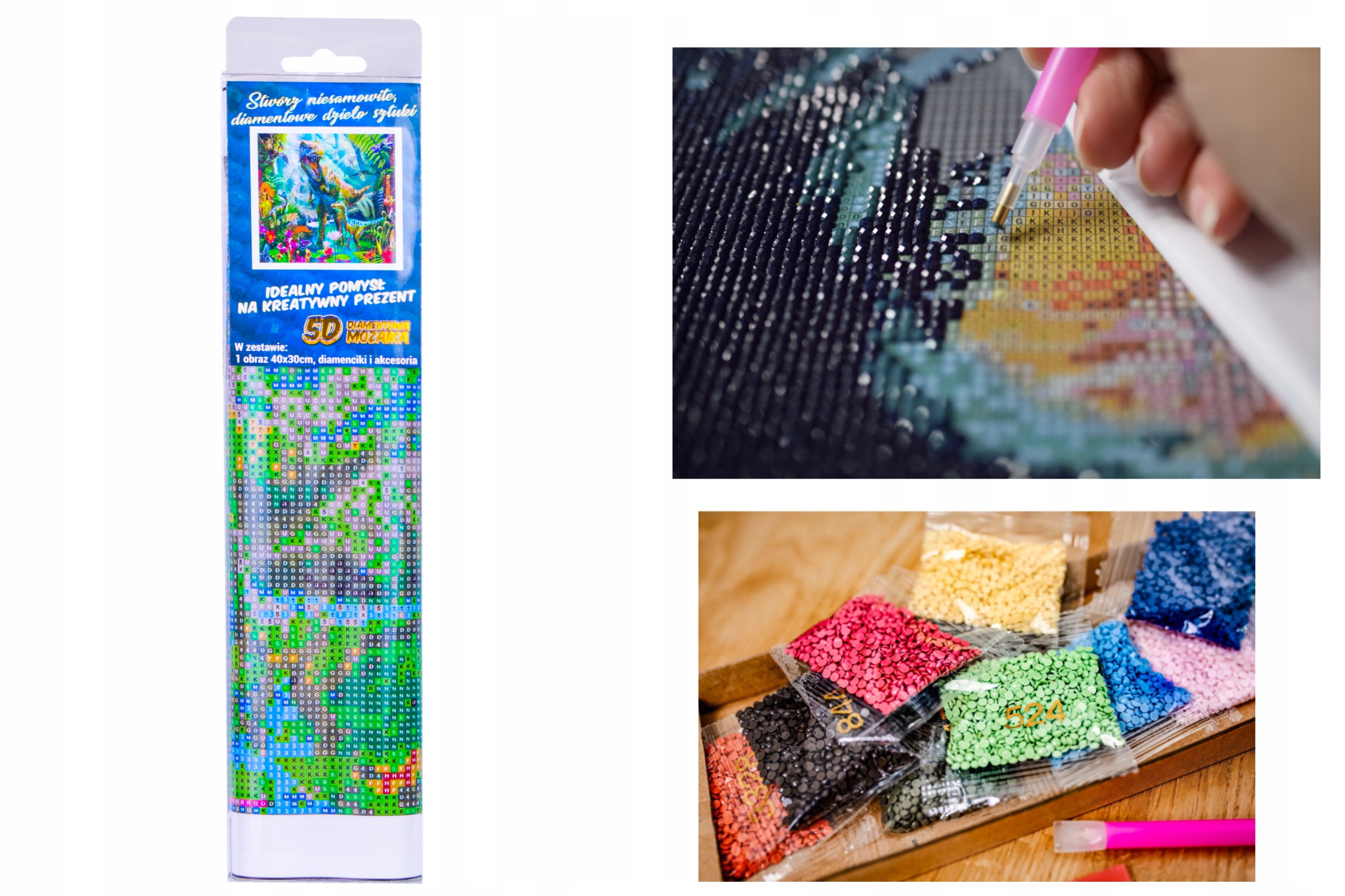 

Diamentowa Mozaika Dinozaur T-rex Z Młodym Haft 5D