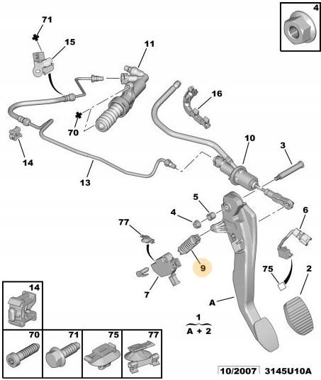 SPREZYNA PEDALU SPRZEGLA CITROEN C5 Typ silnika Benzyna Diesel