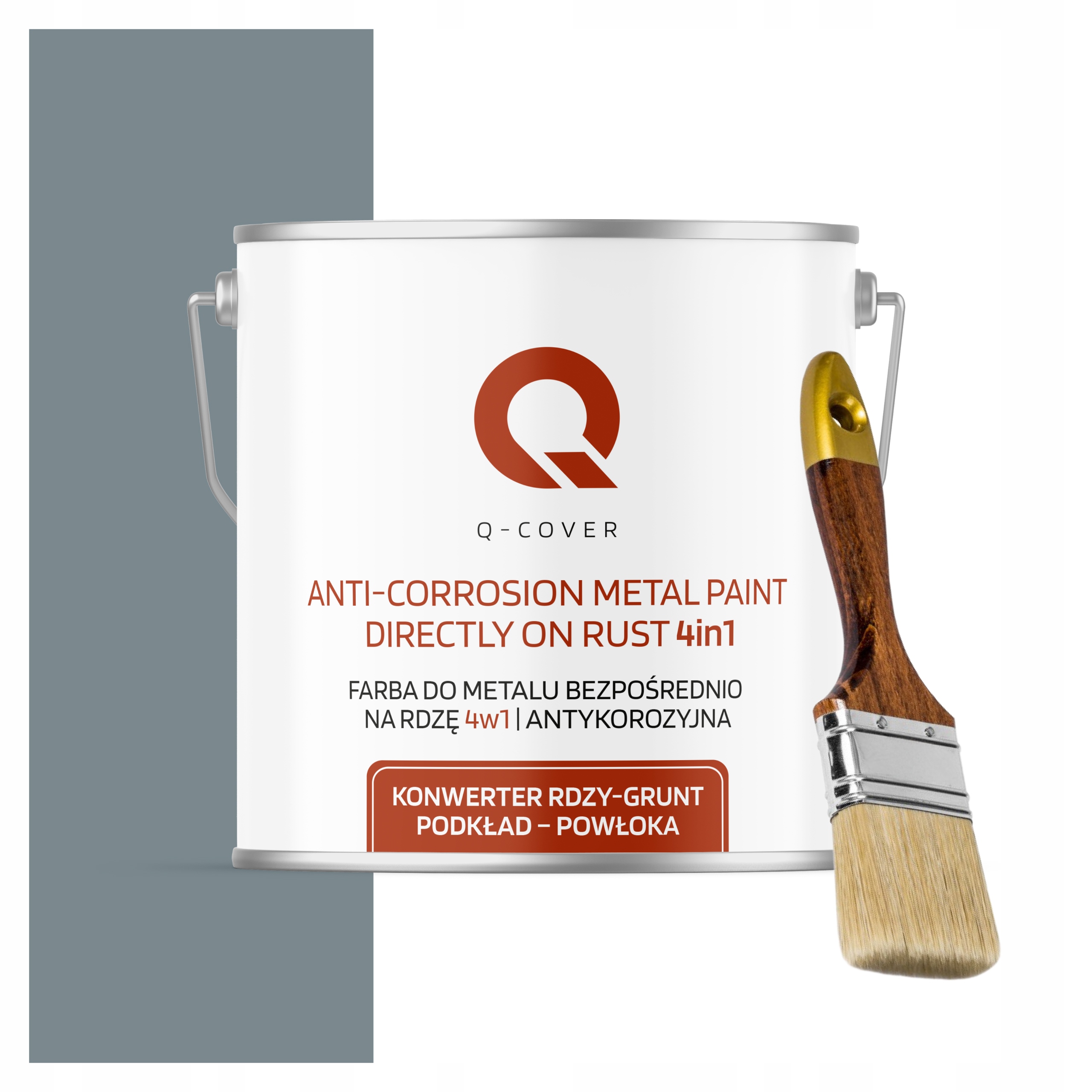 Farba na kov Antikorózna 5L Mat Farba Veverička Šedá Štetec RAL7000