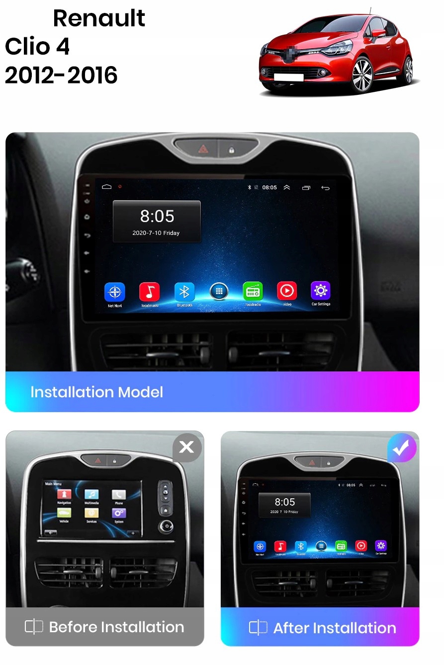 Radio Android 12 RENAULT CLIO 4 GPS WiFi PL 4/64Gb Marka inna