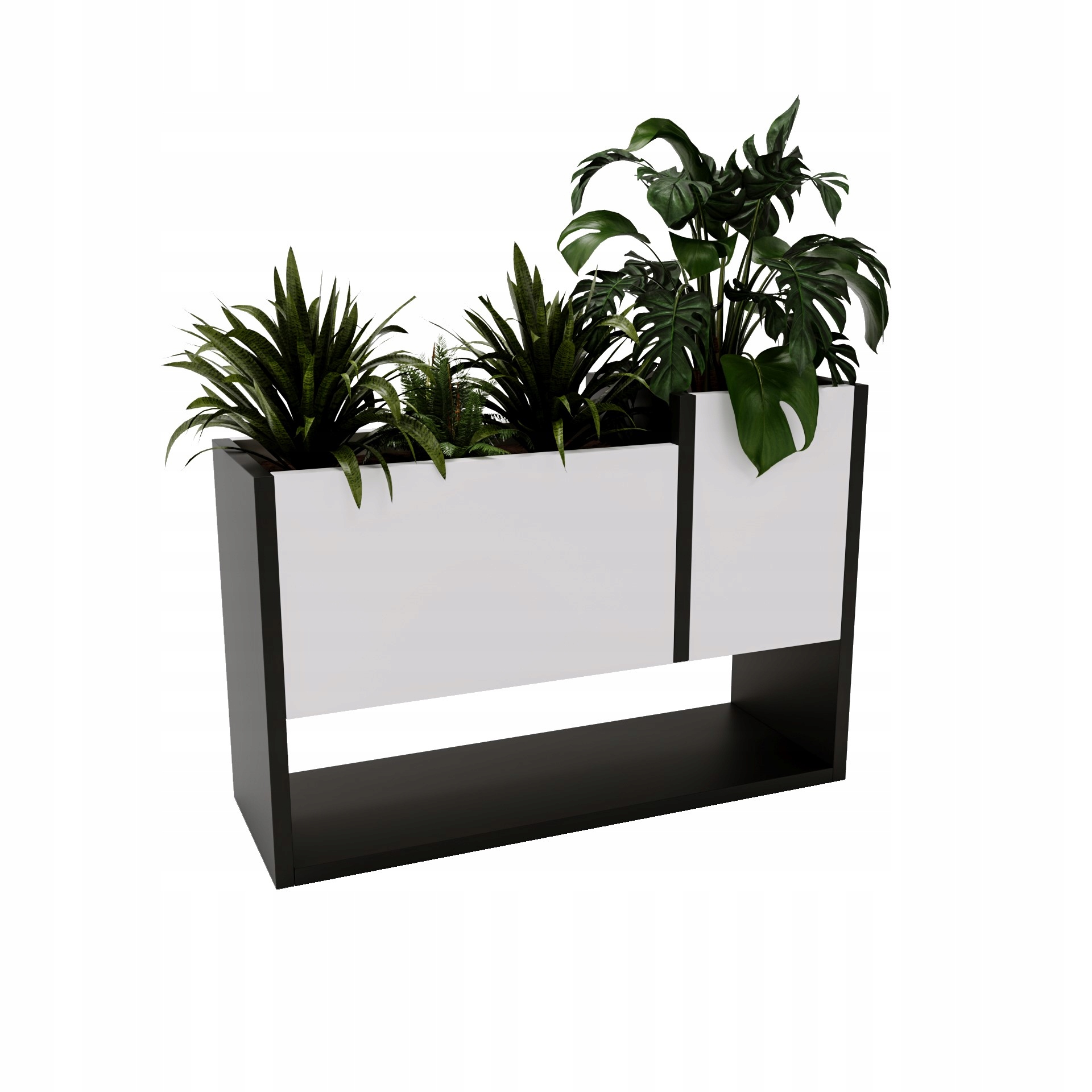 Květináč Karo C stojící květináč bílý květiny dům 45 cm loft květináč bílý