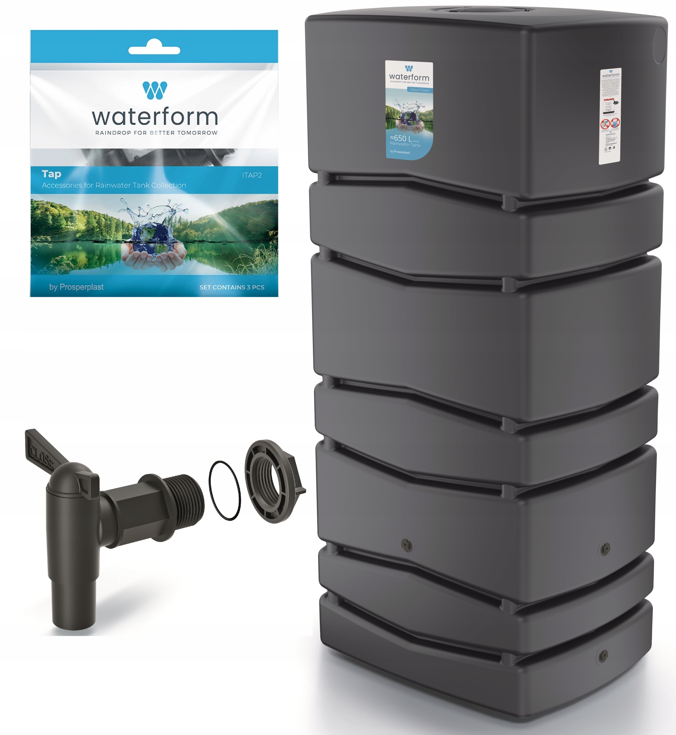 Zbiornik na deszczówkę AQUA TOWER IDTC650 | Antracyt — 8