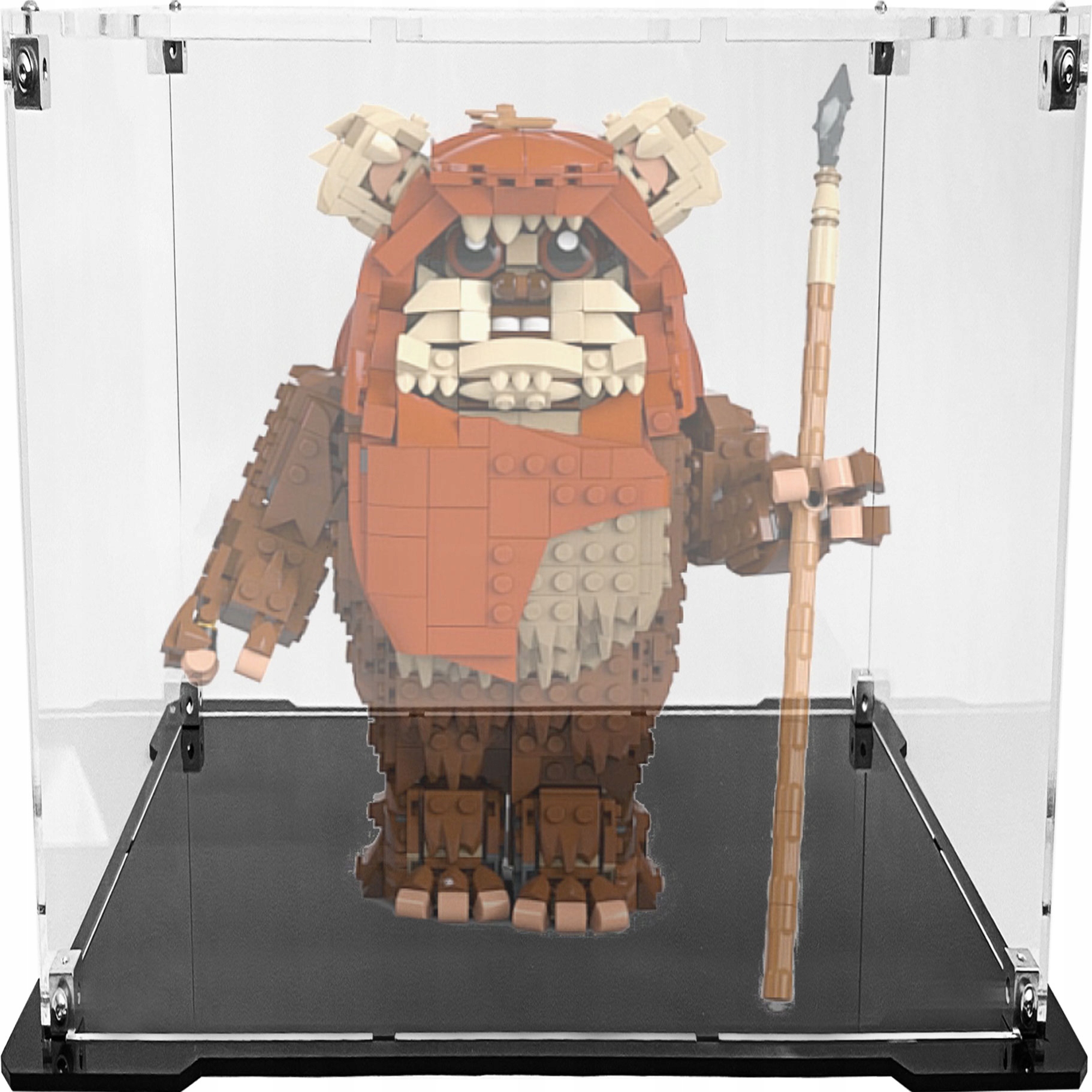 Vitrína s černou základnou pro stavebnici Lego 75430 Star Wars Ewok Wicket