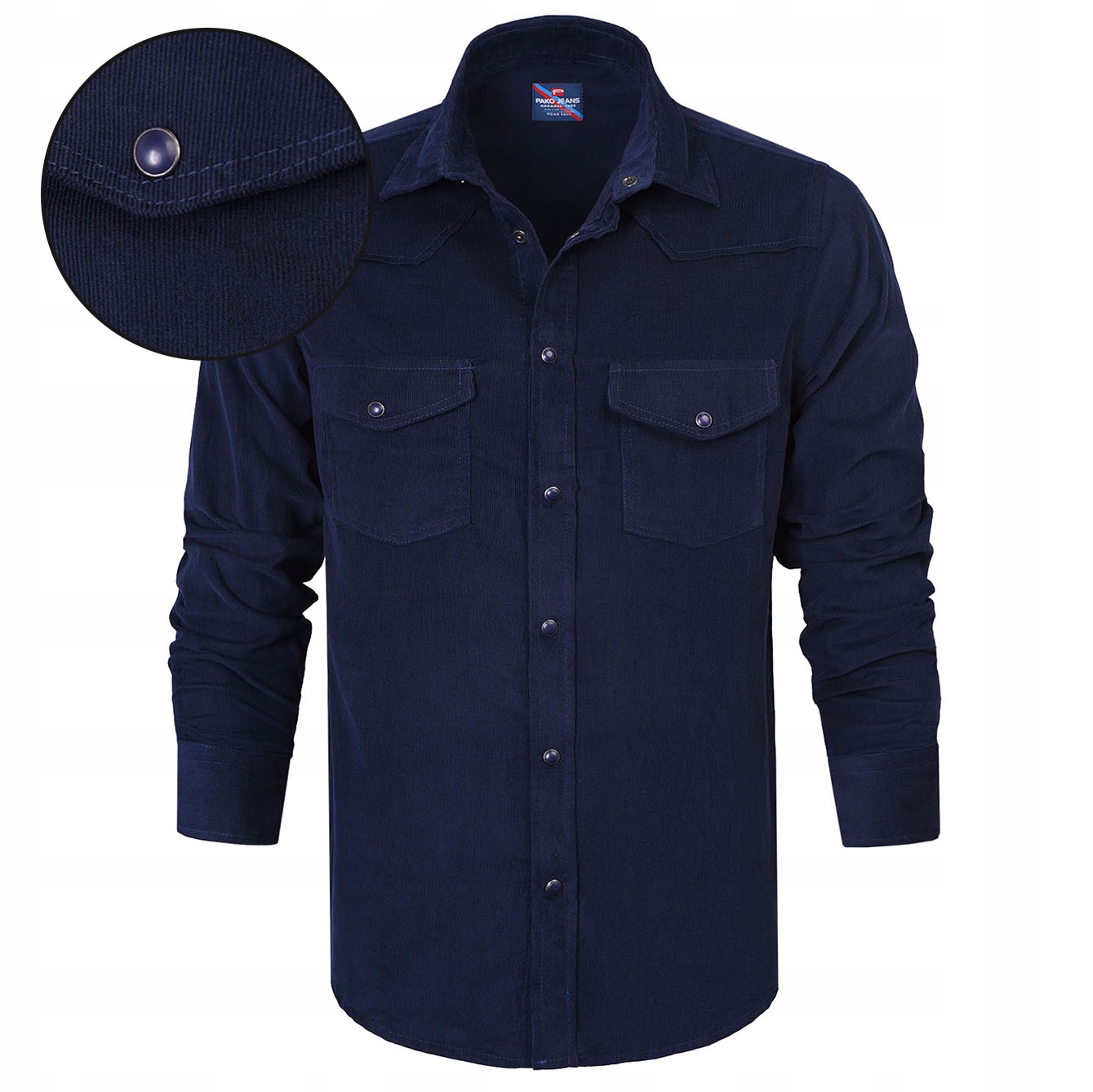 Pánská Tričková Košile s dlouhým rukávem Tmavě Modrá Regular Fit Pako Jeans