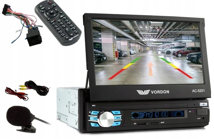 Radio samochodowe 1DIN Kent 7cali Kamera Cofania