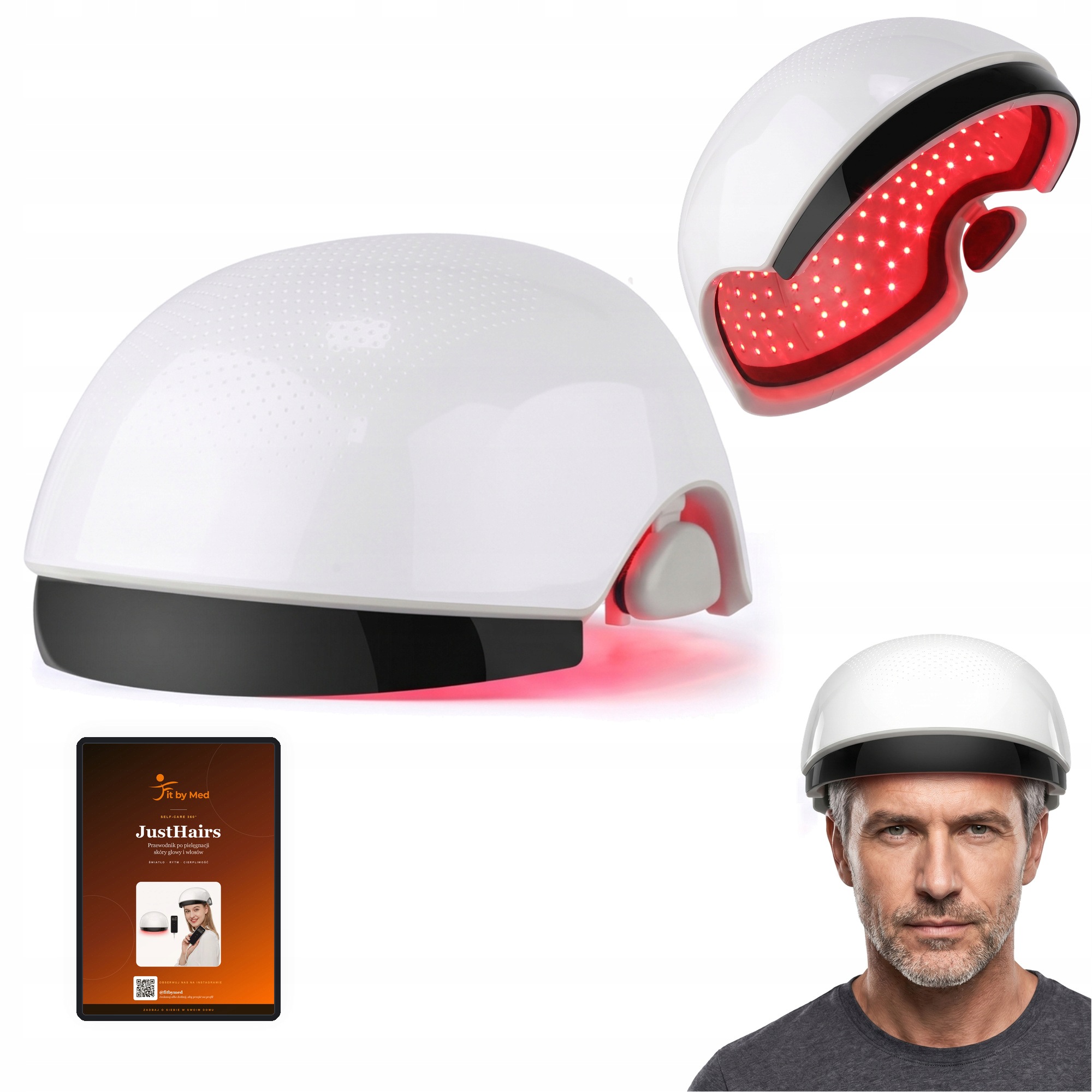 Kask Laserowy Na Porost Włosów Lllt 162 Diody Laserowe Wypadanie Włosów