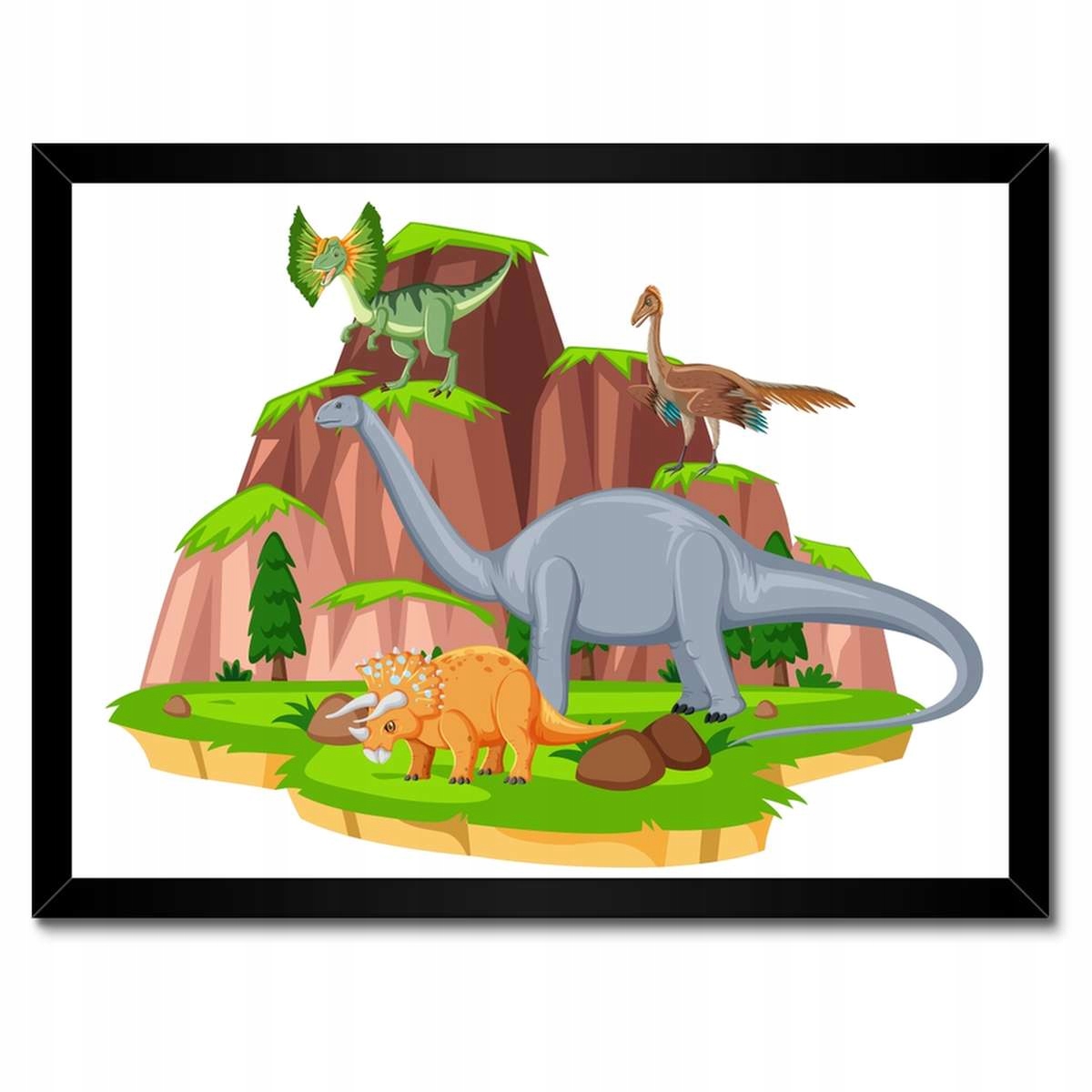 Plakáty v rámu 40x30 Dinosauři Diplodok Triceratops