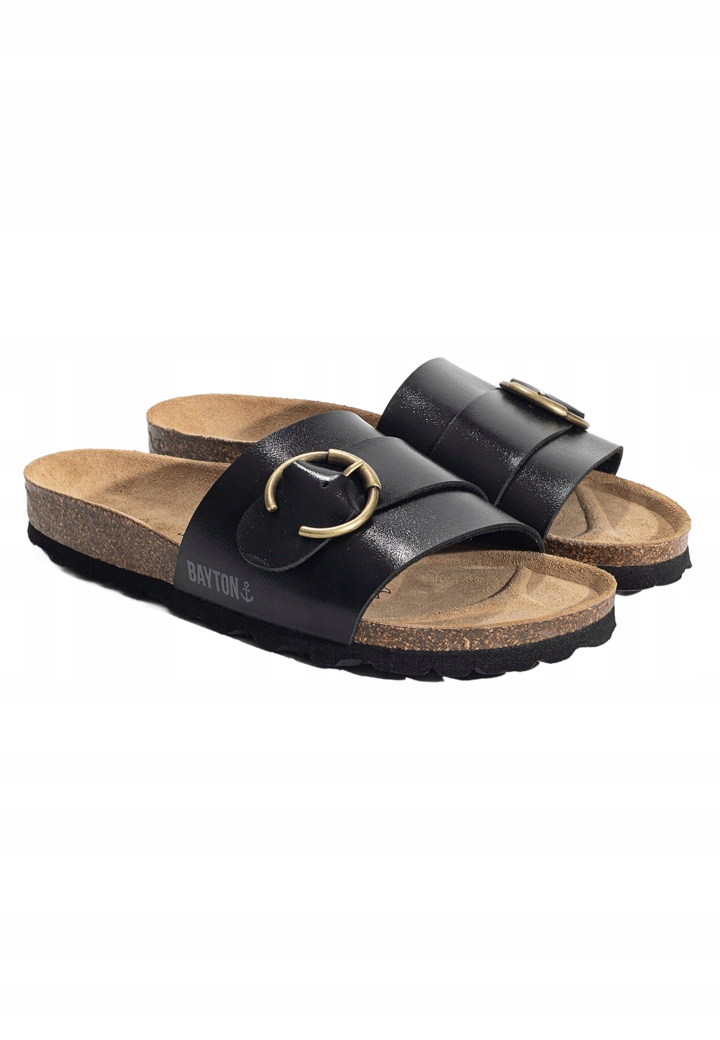 Bayton Černé Nazouváky S Přezkou A Korkovou Podrážkou 37 3EA