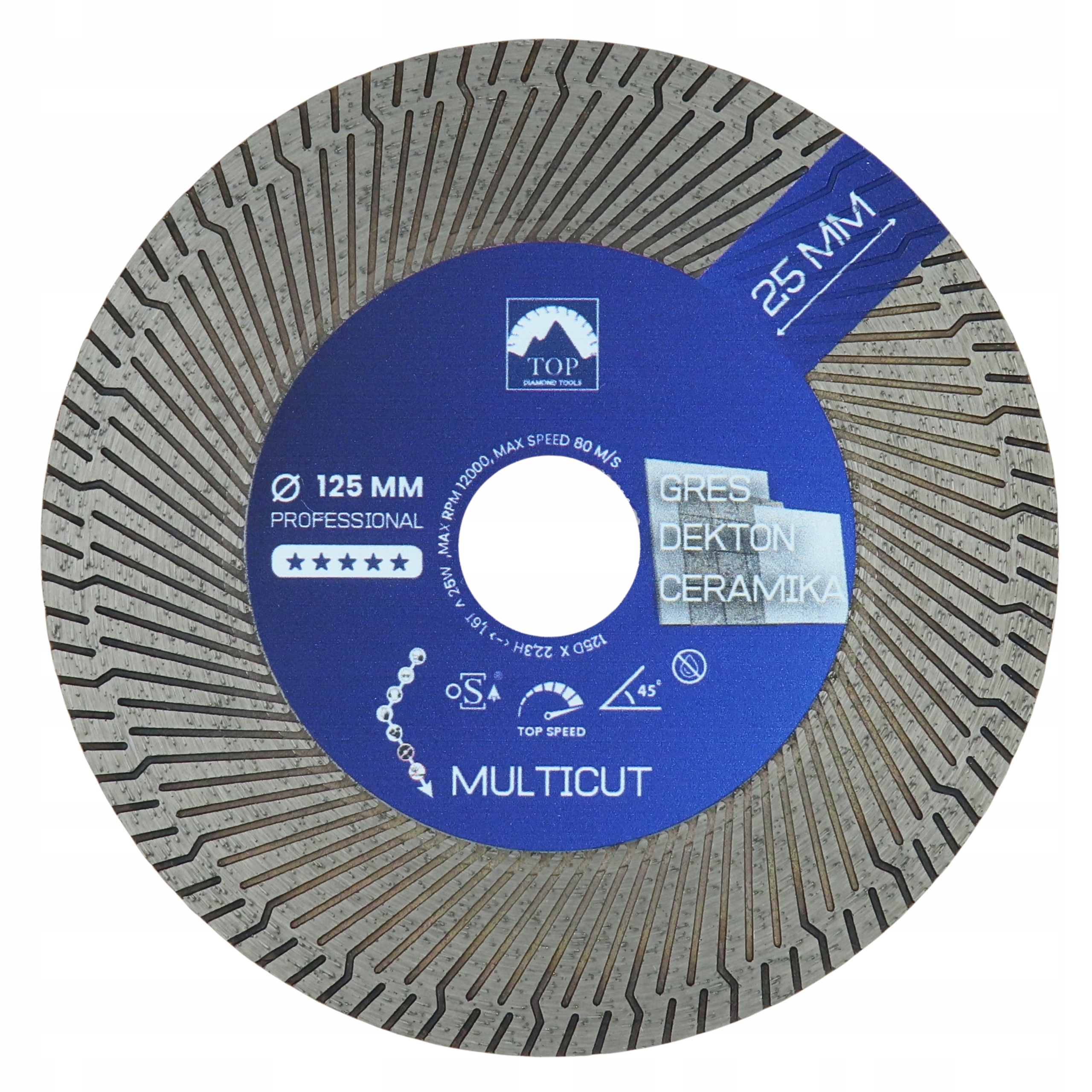 Diamantový kotouč pro řezání Slinuté Dlažby Spieku Keramiky Dlaždic Multicut 45 Stupňů