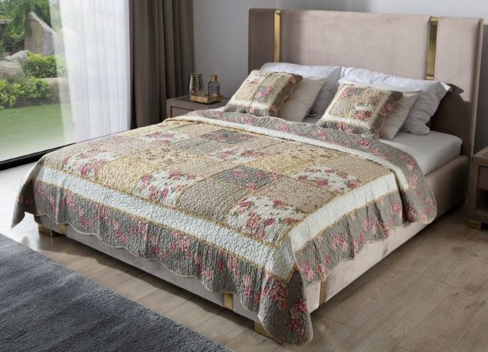 Přehoz 160x200 2x Povlak 45X45 Bavlněný Patchwork Rosa Inspirace