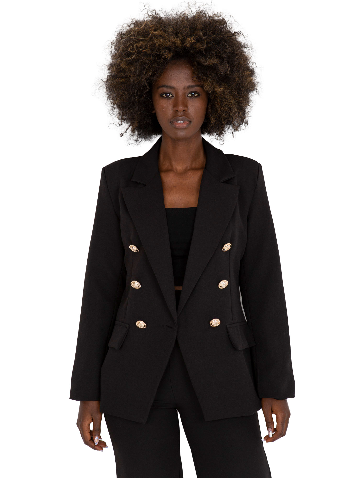 Elegancka Damska Marynarka dwurzędowa guziki - M