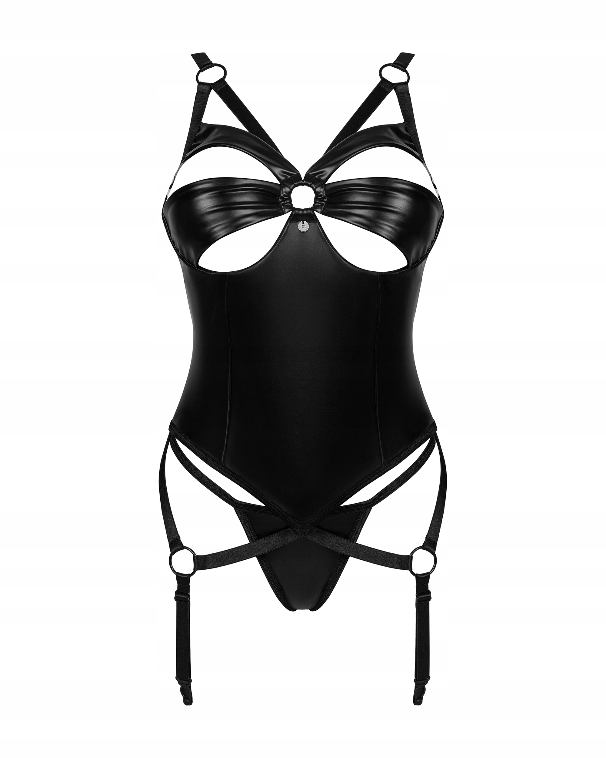 Seksowna bielizna dla dziewczyny komplet gorset i stringi Obsessive XS/S Kolor dominujący czarny