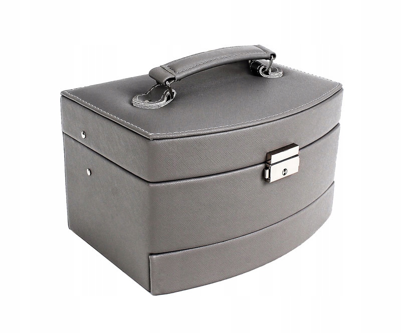 

Szkatułka na biżuterię kuferek kosmetyki szary