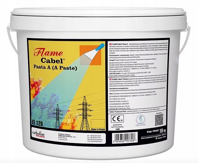 Ohňovzdorná Pasta Proti Korózii, Vedro 10 Kg Carboline Flame Cabel Pasta