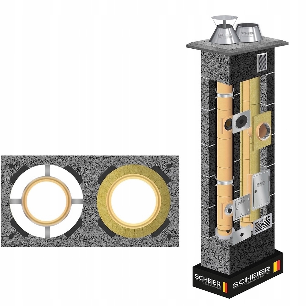 Keramický komínový systém Dual Turbo fi 200 140 13 m systém sada 2K plyn