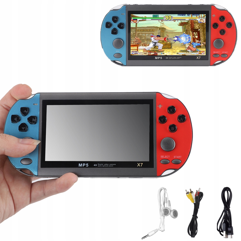 Konsola Przenośna Gra Do Gier X7 4,3-CALOWY 1000 Gier Retro Mini 8G MP5
