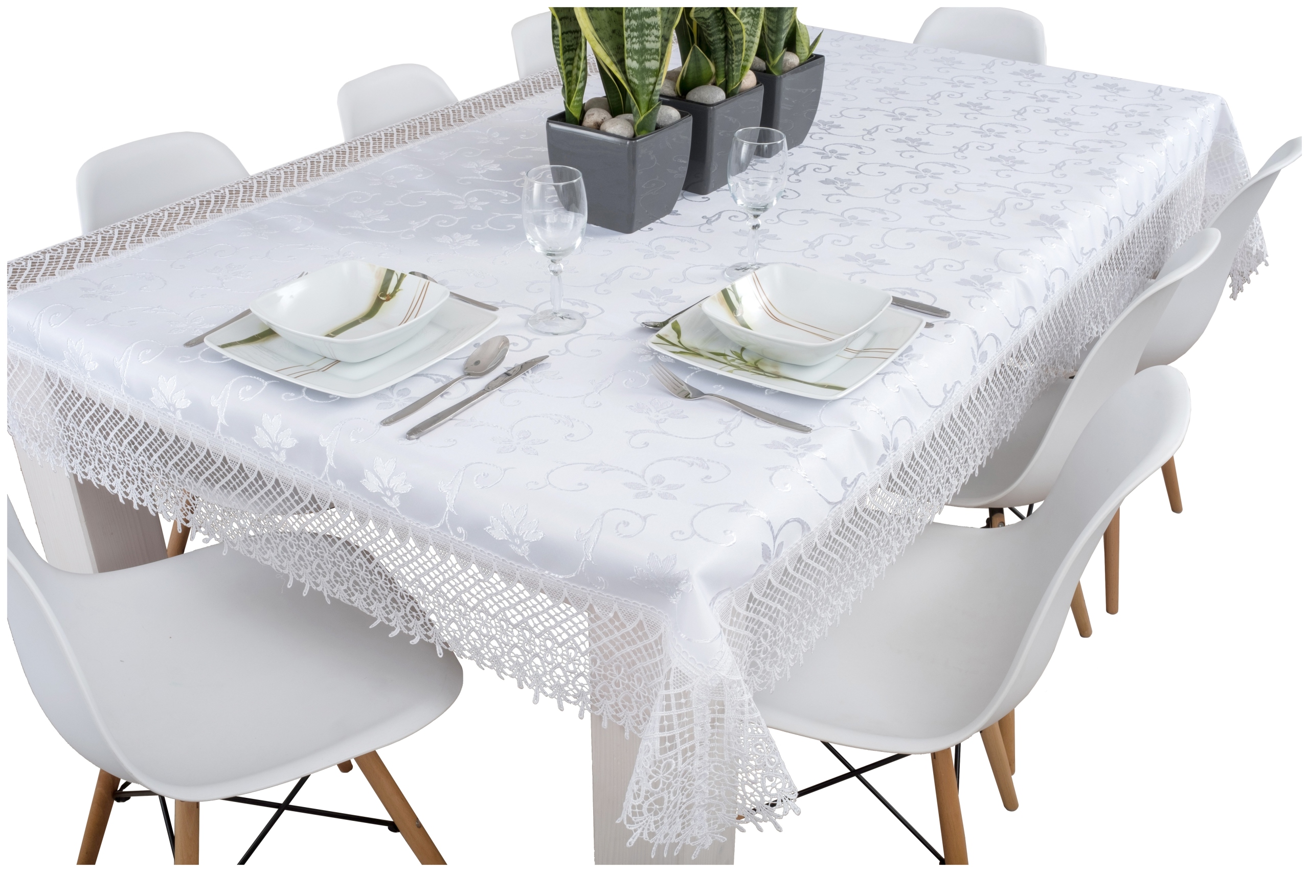 

Obrus na stół plamoodporny prostokąt Biały 150x350