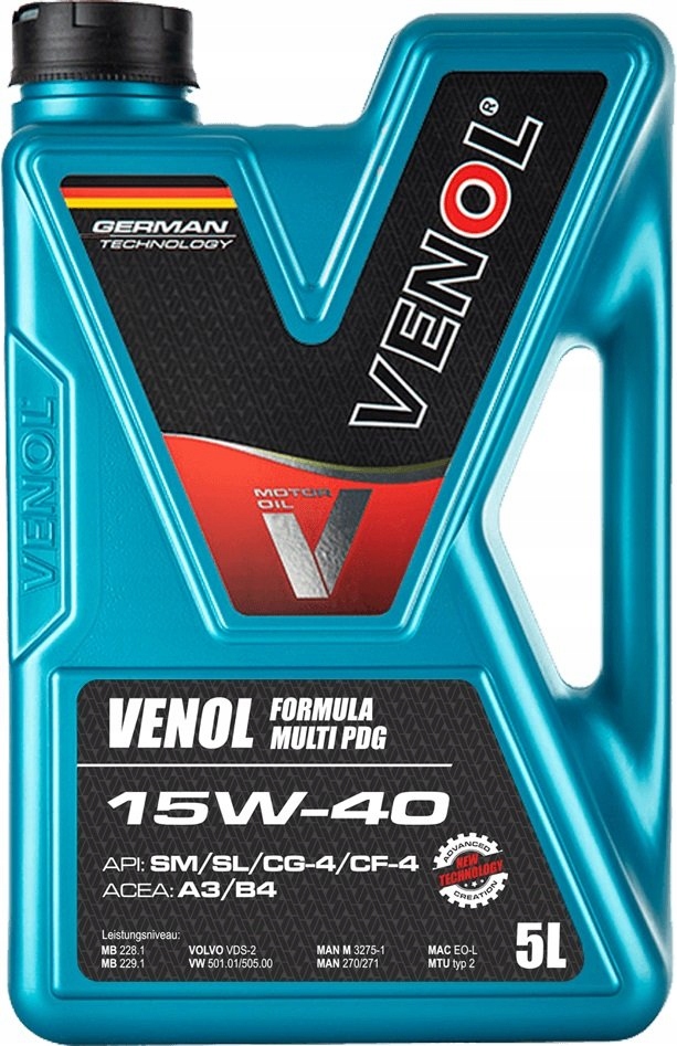 

Venol Formula Multi Pdg SM/SL/CG-4/CF-4 15W40 5L