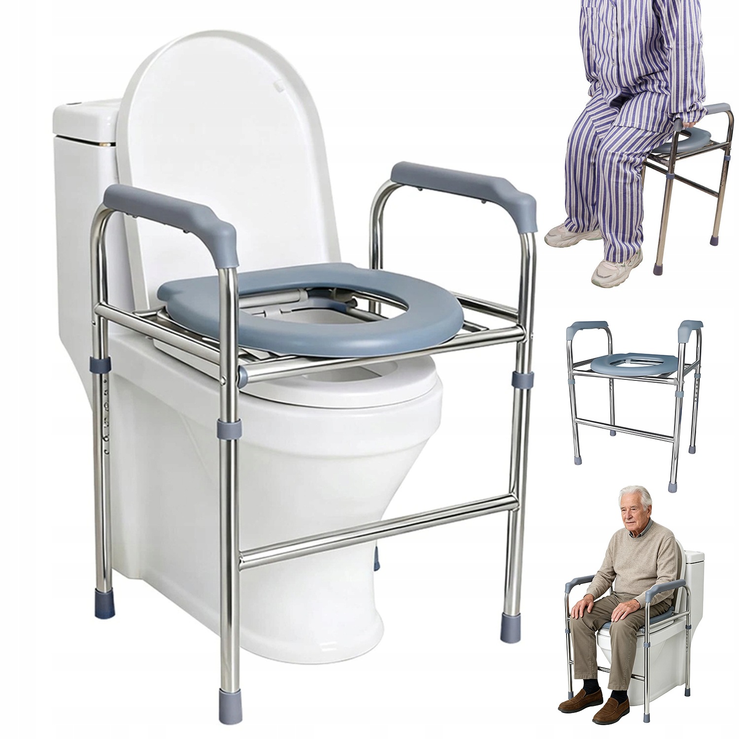 Podwyższenie Toalety Z Uchwytami Dla Seniorów Podnośnik Wc Inwalidów