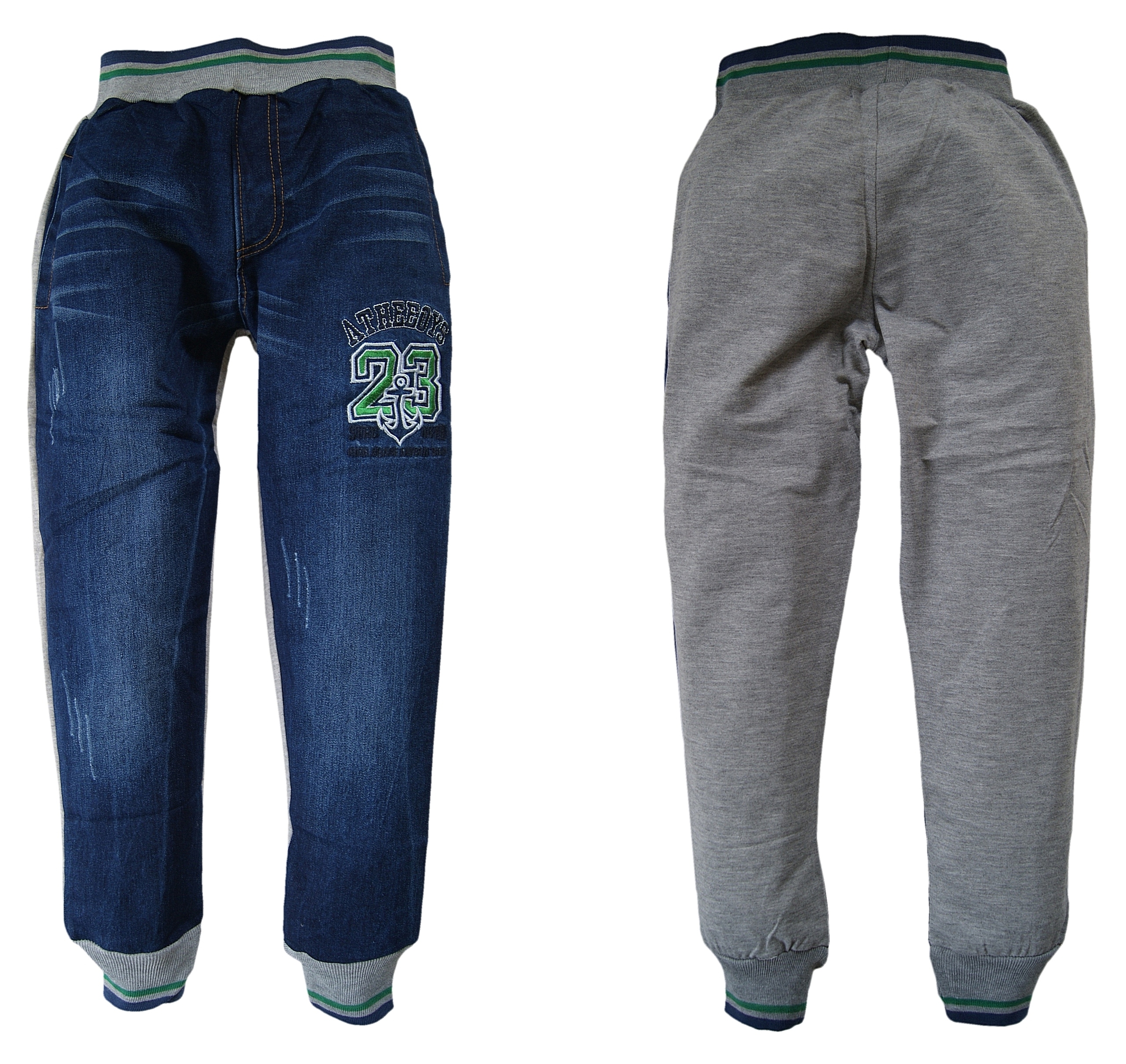 

23/ Bawełniane Joggery Spodnie Dres Jeans 98/104