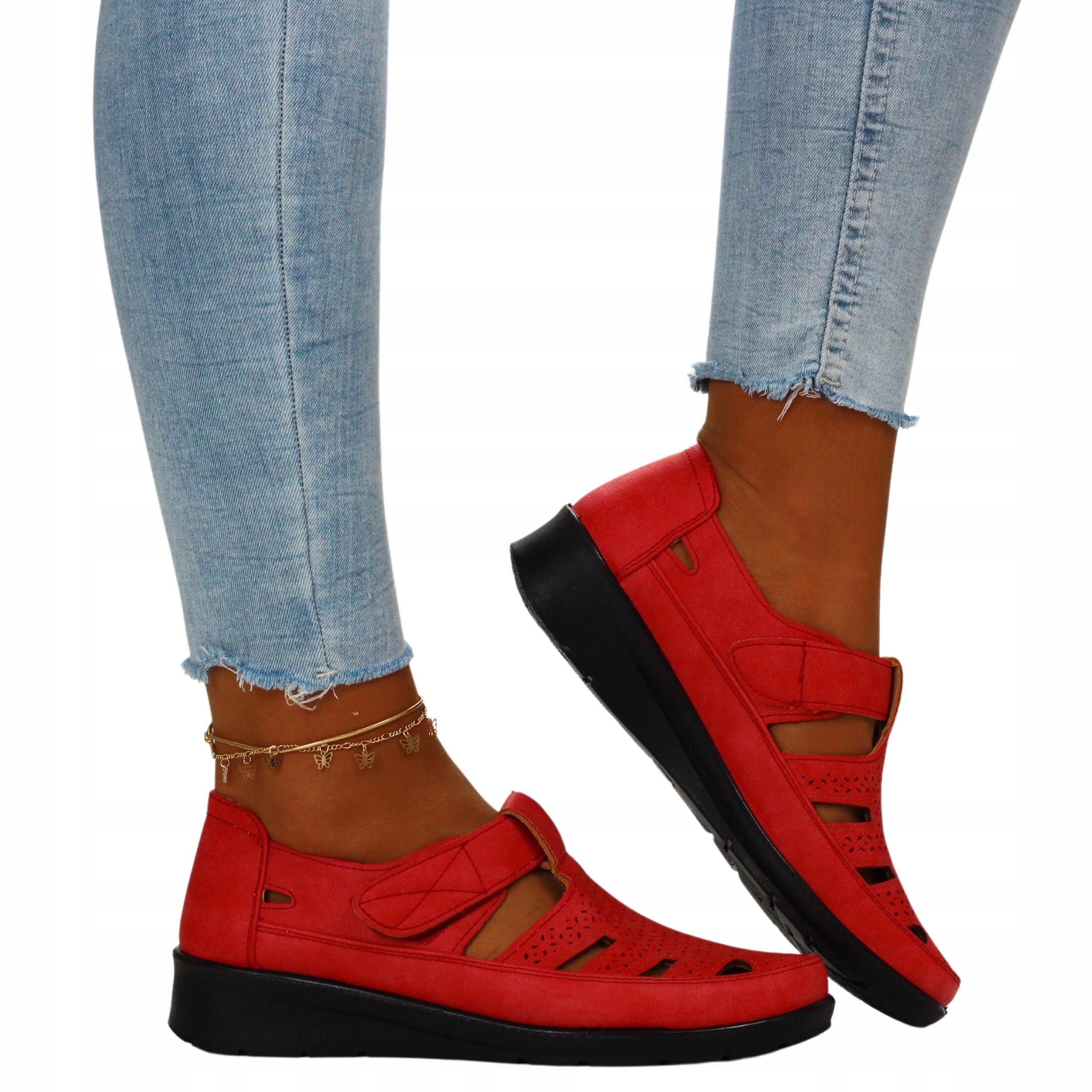 

Buty Damskie Na Rzep Ażurowe Wiosenne Skóra