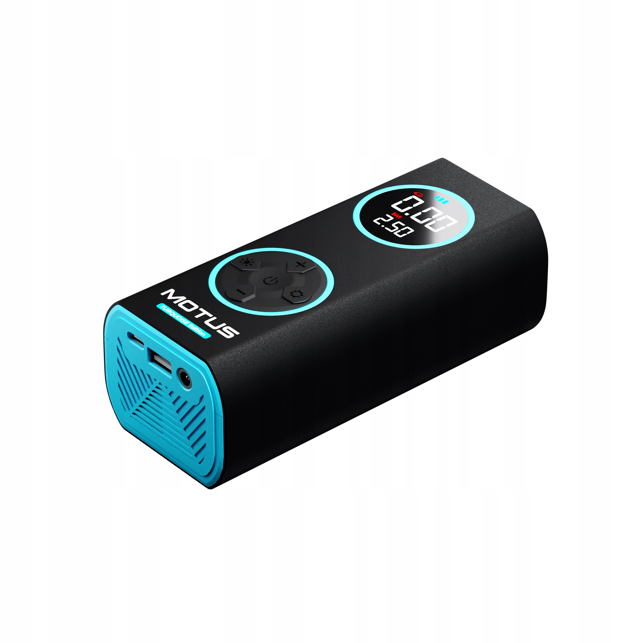 Motus AirPump Pro Turquoise – kompaktní elektrická pumpa 96 W s vestavěným ovládáním