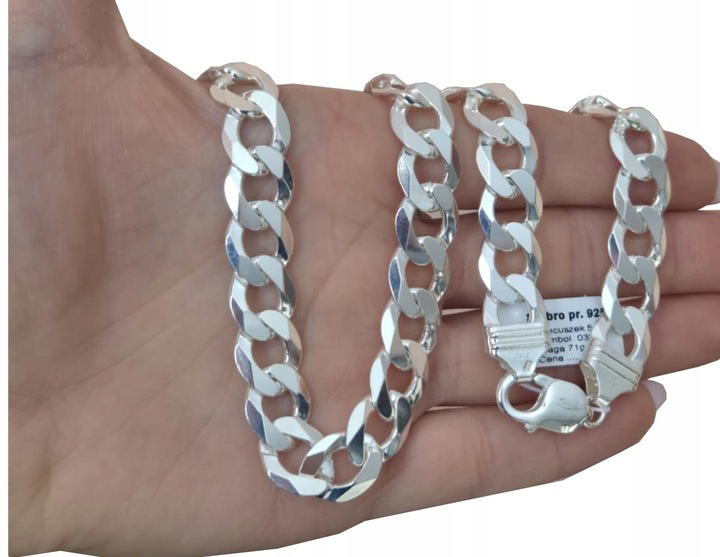 Pancíř Stříbrný Řetízek Silný Diamantový 55 CM 12 MM Pánský Řetěz 925